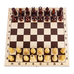 Шахматы обиходные лак с темной доской (290*145*38)