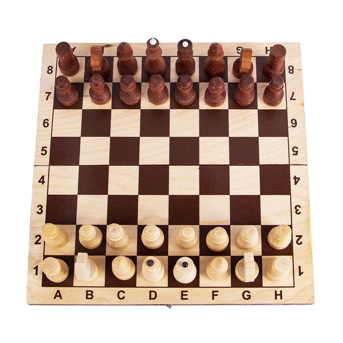 Шахматы обиходные парафинированные с темной доской (290*145*38)