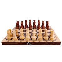 Шахматы обиходные парафинированные с темной доской (290*145*38)
