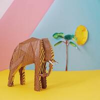 Деревянный конструктор "Слон" с набором карандашей