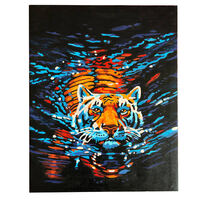 Картина по номерам на холсте 50*40 «Плывущий тигр»