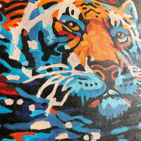 Картина по номерам на холсте 50*40 «Плывущий тигр»