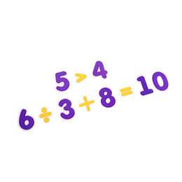 Набор букв, цифр и знаков из картона на магните 69эл.