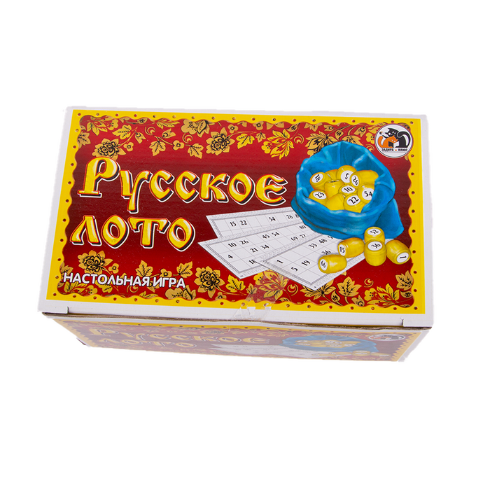 Лото Русское (пластиковые бочонки 2см, в составе 90 бочонков и 24 карточки)