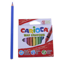 Мелки восковые 12 цветов Carioca Wax Crayons, диаметр 8 мм, круглые