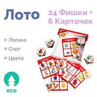 Развивающее лото "Русские народные сказки" (24 фишки + 6 карточек)